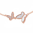Delicate Dual Butterfly Rose Gold Bracelet