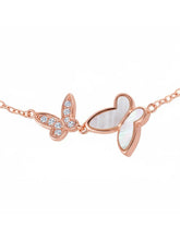 Delicate Dual Butterfly Rose Gold Bracelet