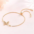 Fluttering Butterfly Adjustable Bracelet - Gold