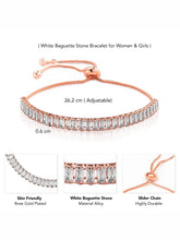 Peora Rose Gold Baguette Adjustable Bracelet