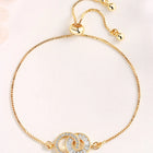 CZ Encrusted Interlocking Bracelet - Gold