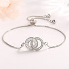 CZ Encrusted Interlocking Bracelet - Silver