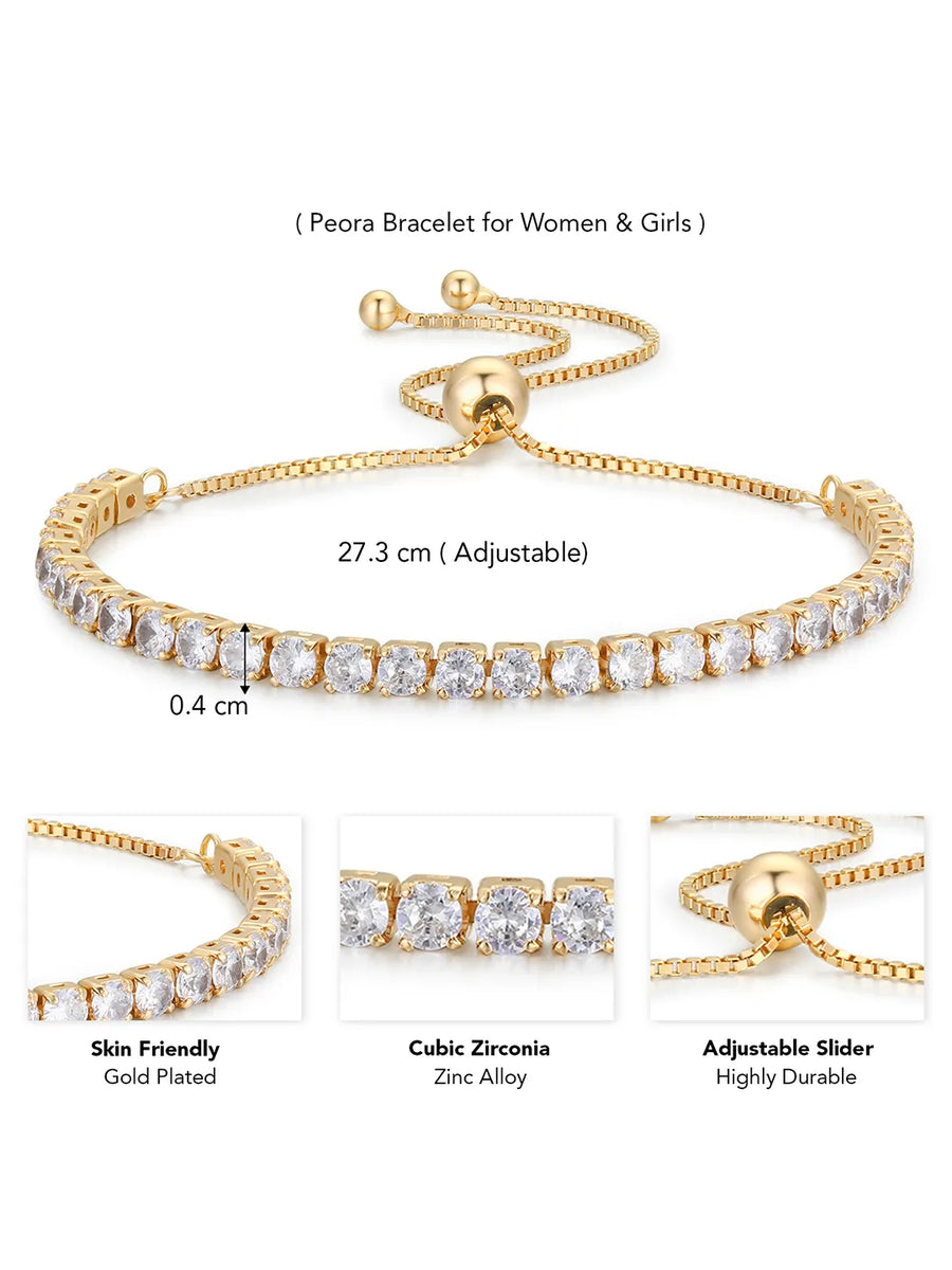 CZ Adjustable Bracelets by Peora – Sparkle with Comfort