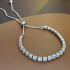 Sparkling CZ Adjustable Bracelets - Silver