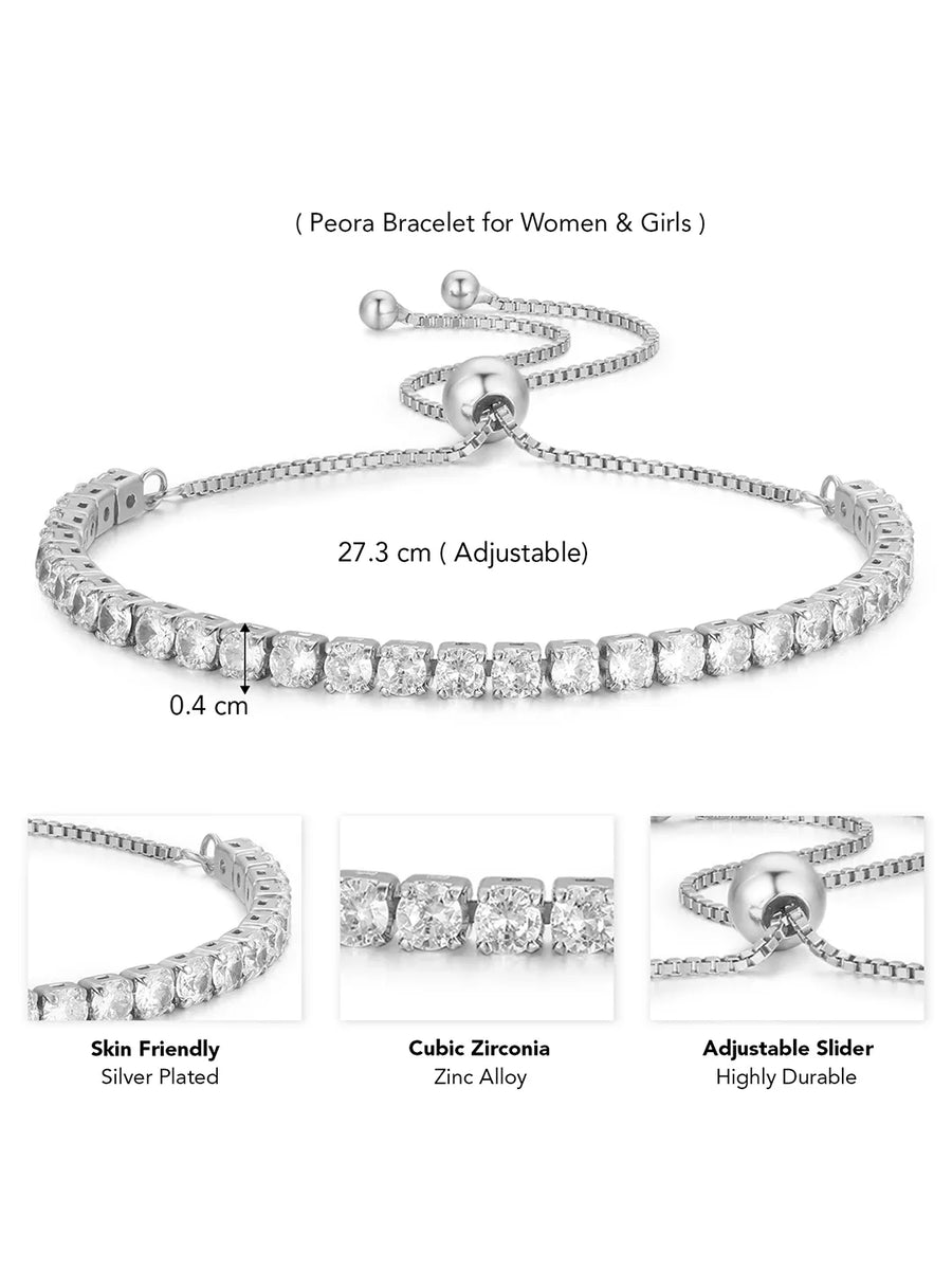 CZ Adjustable Bracelets by Peora – Sparkle with Comfort