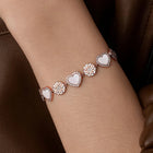 Rose Gold Love Heart Bracelet & Studs Combo