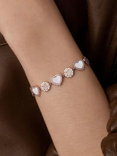 Rose Gold Love Heart Bracelet & Studs Combo