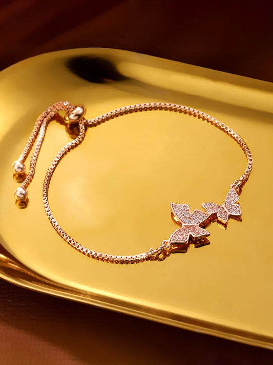 Peora Butterfly CZ Bracelet – Delicate Sparkle with Graceful Charm