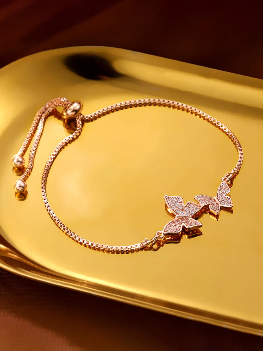 Peora Butterfly CZ Bracelet – Delicate Sparkle with Graceful Charm
