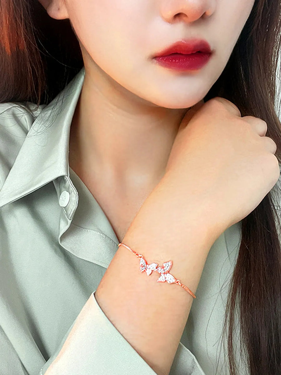 Peora Butterfly CZ Bracelet – Delicate Sparkle with Graceful Charm