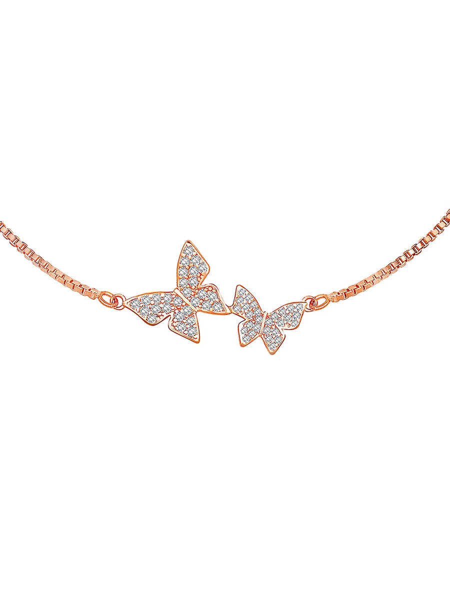 Peora Butterfly CZ Bracelet – Delicate Sparkle with Graceful Charm