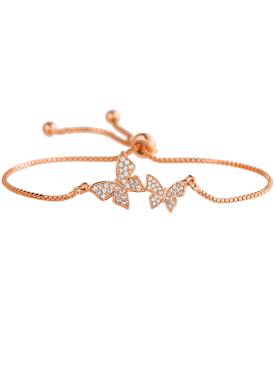 Peora Butterfly CZ Bracelet – Delicate Sparkle with Graceful Charm