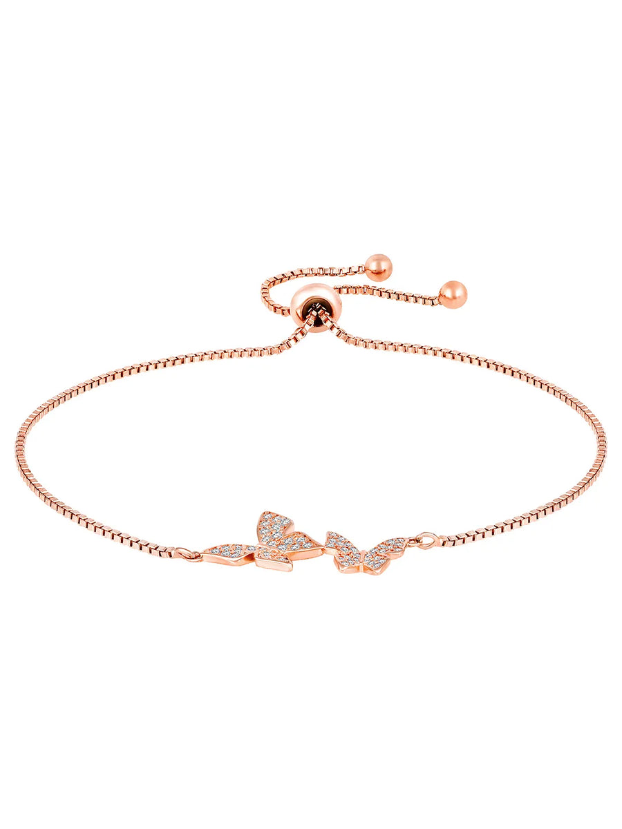 Peora Butterfly CZ Bracelet – Delicate Sparkle with Graceful Charm