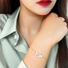 Elegant Adjustable Butterfly CZ Bracelet - Gold