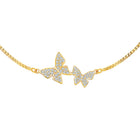 Elegant Adjustable Butterfly CZ Bracelet - Gold