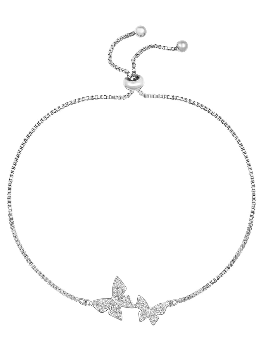 Peora Butterfly CZ Bracelet – Delicate Sparkle with Graceful Charm
