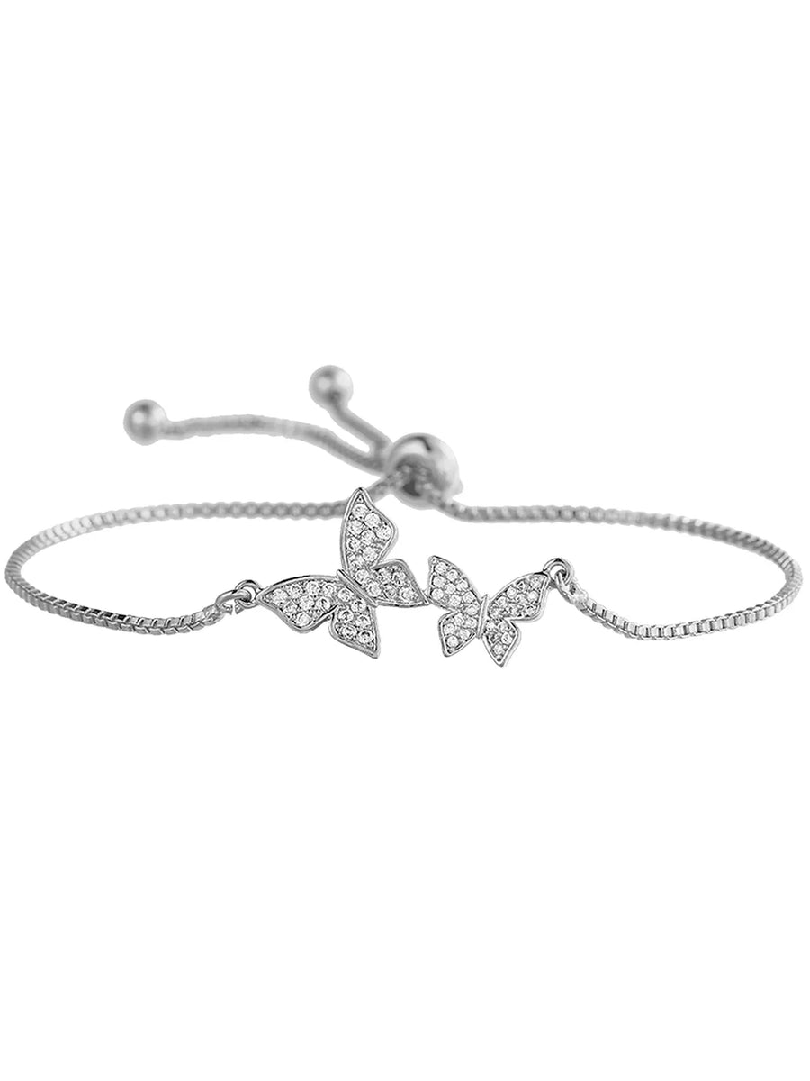 Peora Butterfly CZ Bracelet – Delicate Sparkle with Graceful Charm