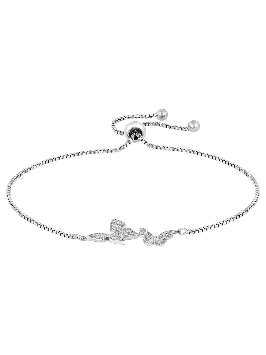 Peora Butterfly CZ Bracelet – Delicate Sparkle with Graceful Charm