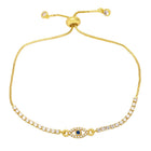 Gold Evil Eye Bracelet Earrings Gift Set