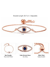 Peora Rose Gold Adjustable Evil Eye Bracelet