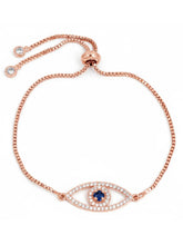 Peora Rose Gold Adjustable Evil Eye Bracelet
