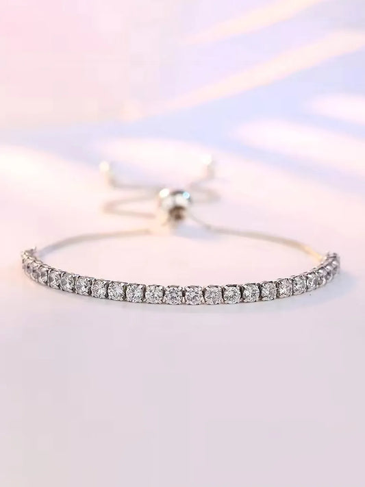 Graceful Crystal Tennis Bracelet - Silver