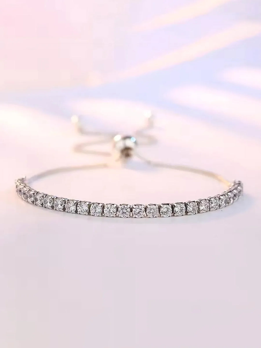 Graceful Crystal Tennis Bracelet - Silver