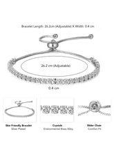Graceful Crystal Tennis Bracelet - Silver
