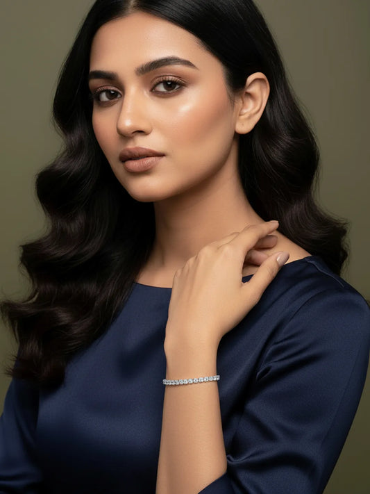 Elegant Timeless CZ Tennis Bracelet - Silver