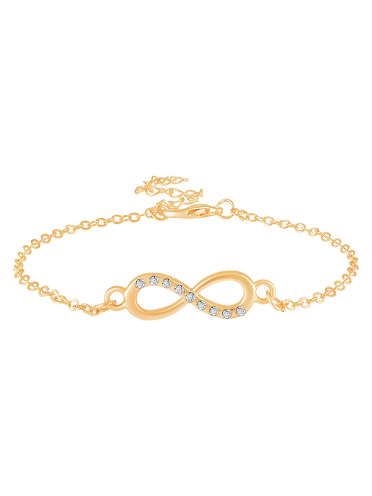 Peora Delicate Infinity Charm Gold Bracelet
