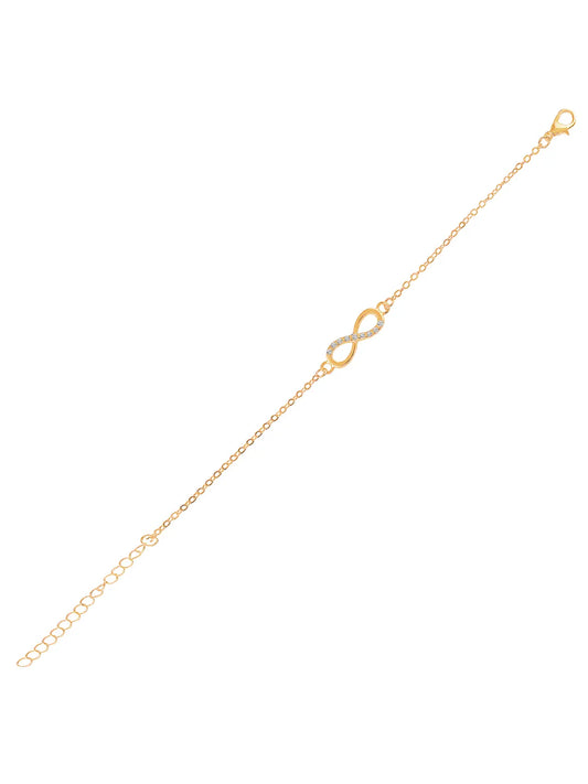Peora Delicate Infinity Charm Gold Bracelet