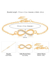 Peora Delicate Infinity Charm Gold Bracelet