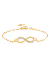 Peora Delicate Infinity Charm Gold Bracelet