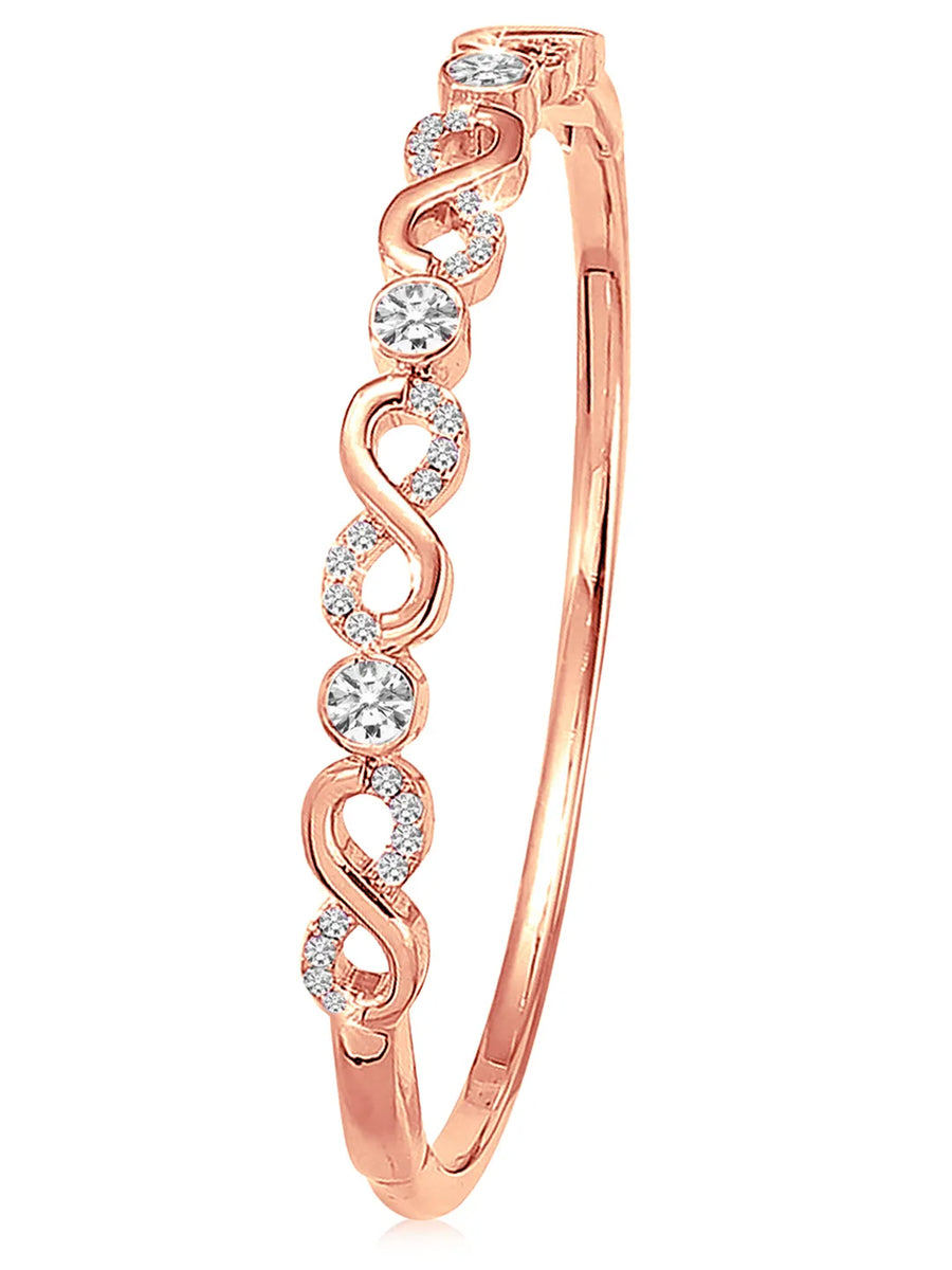 Exquisite Golden Bracelet with CZ Stones