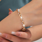 Exquisite Golden Bracelet with CZ Stones