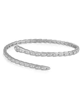 Peora Silver CZ Serpent Wrap Bangle Bracelet