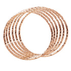 Glamorous Set of 6 Fashionable Bangles - Rose Gold