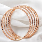 Glamorous Set of 6 Fashionable Bangles - Rose Gold