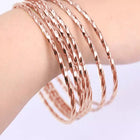 Glamorous Set of 6 Fashionable Bangles - Rose Gold