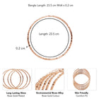 Glamorous Set of 6 Fashionable Bangles - Rose Gold