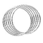 Glamorous Set of 6 Fashionable Bangles - Silver