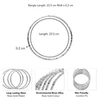 Glamorous Set of 6 Fashionable Bangles - Silver