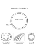 Glamorous Set of 6 Fashionable Bangles - Silver