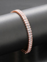 Rose Gold Tennis Bracelet &  Heart Stud Combo
