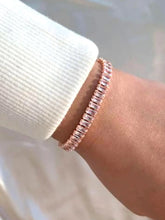 Rose Gold Tennis Bracelet &  Heart Stud Combo