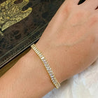 Sparkling Tennis  Baguette Bracelet - Gold