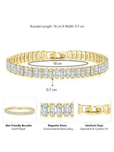 Gold Tennis Bracelet & Droplet Pendant Set Combo