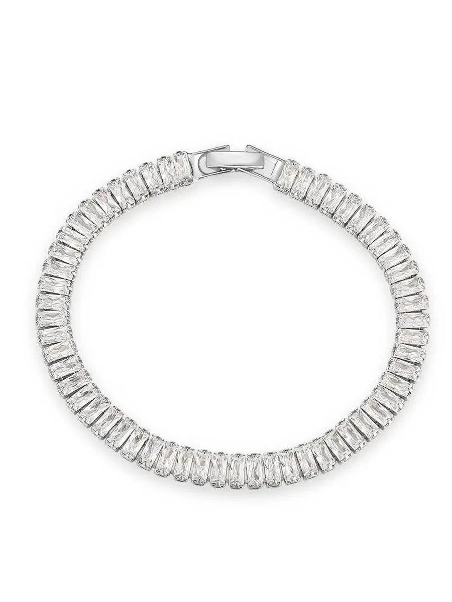 Rose Gold Tennis Bracelet &  Heart Stud Combo