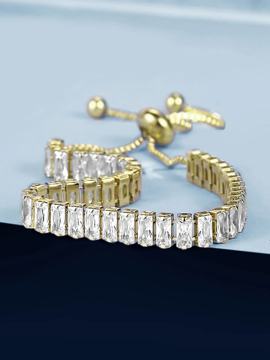 Glamorous Adjustable Bracelet with Gems