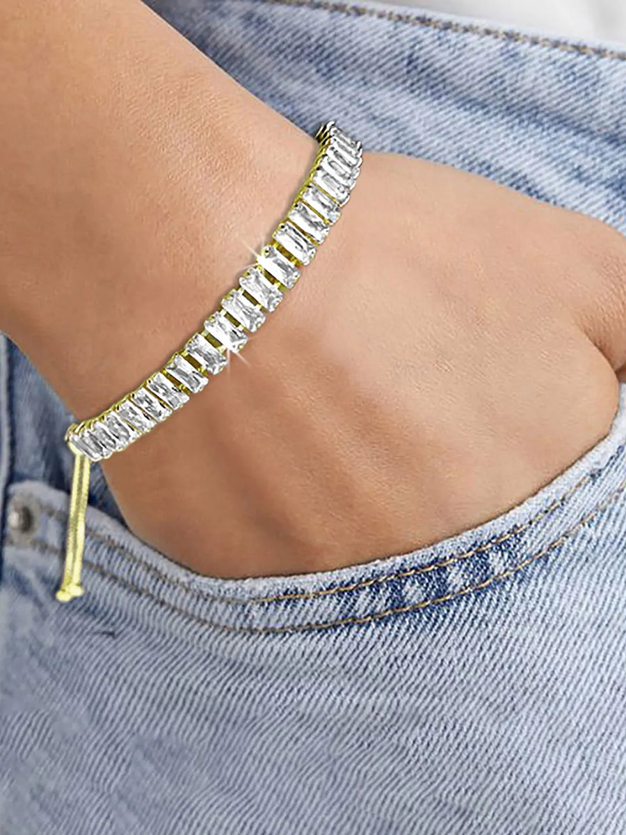 Glamorous Adjustable Bracelet with Gems